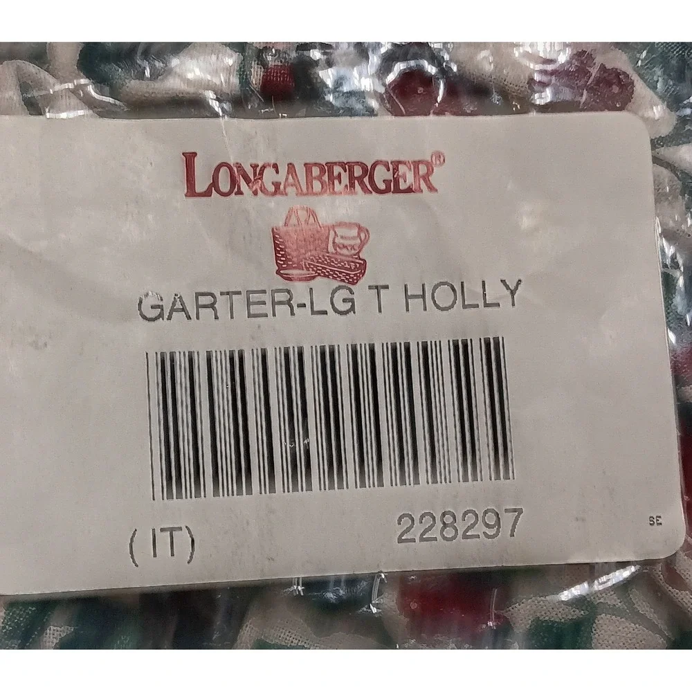 Longaberger Large Holly Garter Basket Accessory 228297 Christmas Berry Bow USA
